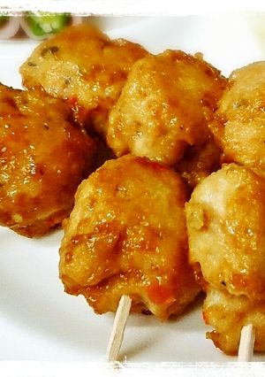 お弁当に♪鍋用鶏団子でつくね串-レシピのメイン写真