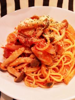 早くて簡単☆チキンとしめじのトマトパスタ-レシピのメイン写真