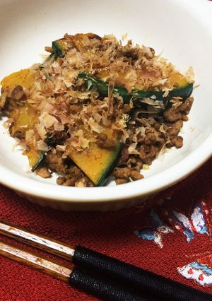 かぼちゃとひき肉のうま炒め 生姜風味-レシピのメイン写真