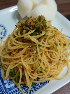 ウニ醤油と鰹節の簡単和風パスタ♪-レシピのメイン写真