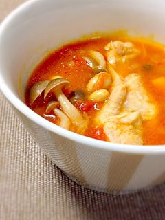 鶏豆しめじの健康トマトスープ-レシピのメイン写真