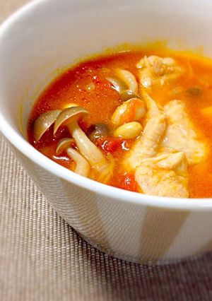鶏豆しめじの健康トマトスープ-レシピのメイン写真