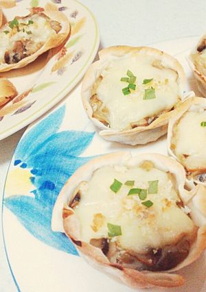 餃子の皮で☆小さなきのこグラタン風-レシピのメイン写真