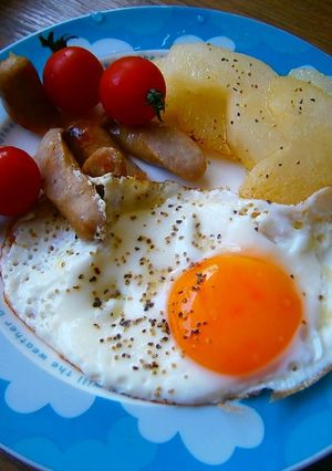 梨のソテー　目玉焼き添え-レシピのメイン写真