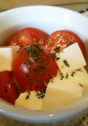 ミニトマトと豆腐のオリーブオイルがけ-レシピのメイン写真