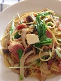 水菜キノコdeバター醤油な和風パスタ-レシピのメイン写真
