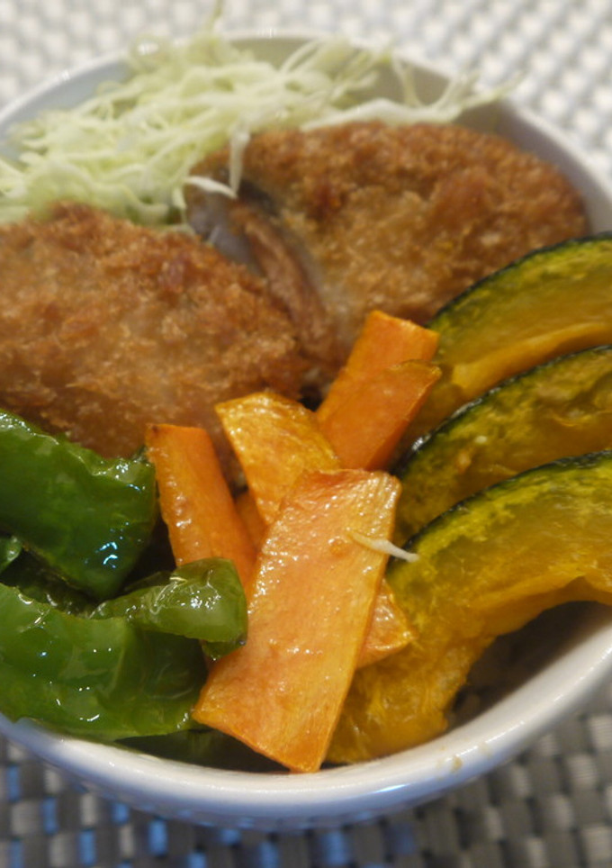 素揚げ野菜たっぷり♪秋鮭の海苔フライ丼♡-レシピのメイン写真
