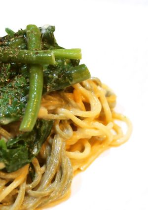 ほうれん草とインゲンのわさびマヨパスタ-レシピのメイン写真
