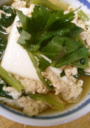 簡単 一品 豆腐 小松菜 卵で 和風煮-レシピのメイン写真