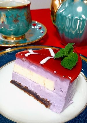 紫いもで☆3層レアチーズケーキ-レシピのメイン写真