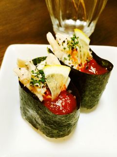 トマトソースとささみDE軍艦巻き -レシピのメイン写真