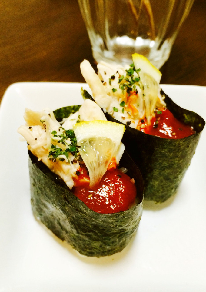 トマトソースとささみDE軍艦巻き　-レシピのメイン写真