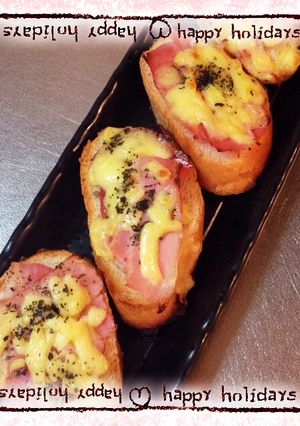 ベーコン&チーズのバジルバゲット-レシピのメイン写真