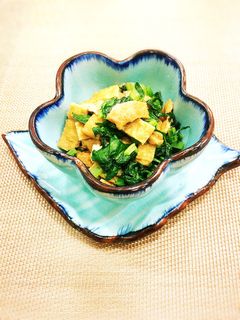 簡単 。味付けいなりと小松菜の小鉢-レシピのメイン写真