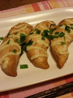 鶏ササミのにんにくマヨ焼き-レシピのメイン写真