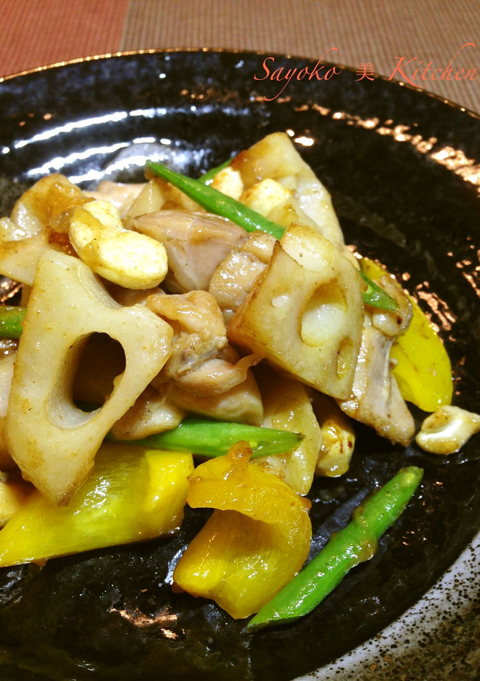 蓮根と鶏肉の黒酢炒め-レシピのメイン写真