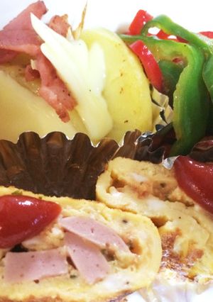 魚肉ソーセージの卵焼き・簡単5分お弁当-レシピのメイン写真