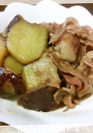 さつまいもと豚バラ肉の煮物-レシピのメイン写真