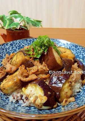 甘辛くてご飯が進む！茄子豚どんぶり-レシピのメイン写真