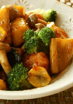 秋野菜と鶏だんごの黒酢和え-レシピのメイン写真