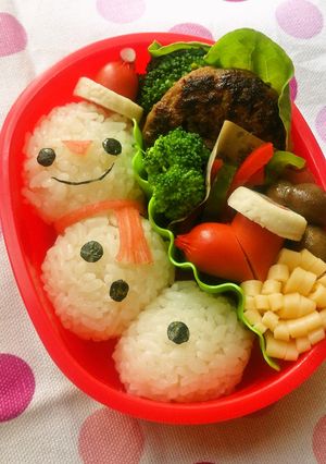 クリスマス 簡単 キャラ弁＊雪だるま-レシピのメイン写真