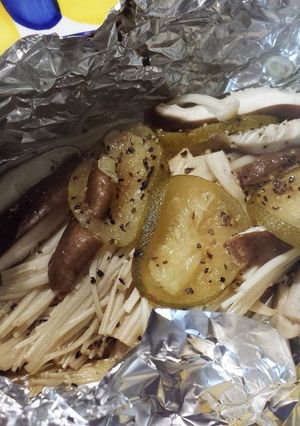 きのこの塩へべすでホイル焼き-レシピのメイン写真