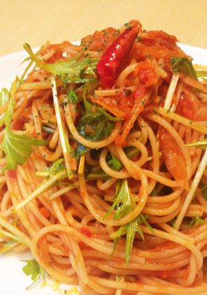 旬野菜とごぼうのトマトソースパスタ-レシピのメイン写真