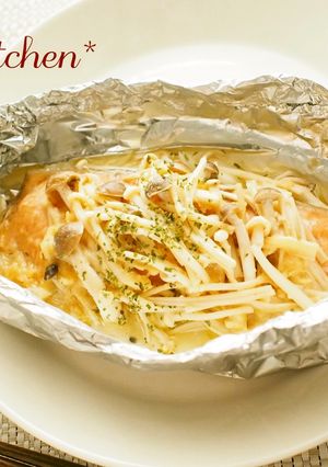 ●鮭ときのこの味噌バターホイル焼き●-レシピのメイン写真