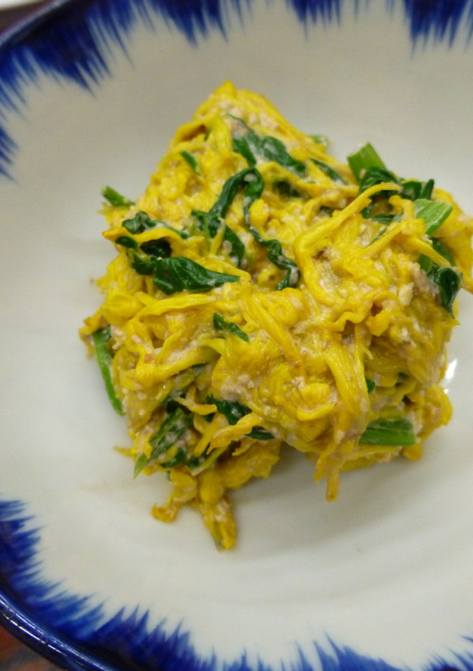 食用菊とほうれん草のくるみ和え-レシピのメイン写真
