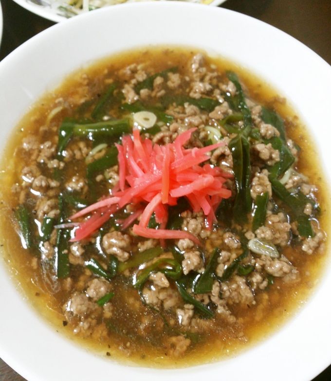 ☆簡単スタミナ麺or丼☆ニラ挽肉あんかけ by kitatoma 【クックパッド