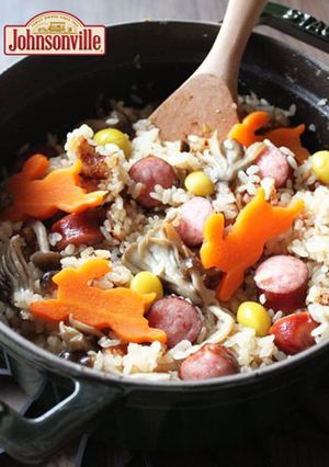 ジョンソンヴィルときのこの炊き込みご飯-レシピのメイン写真