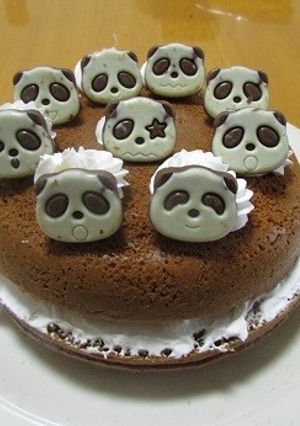 炊飯器ケーキさくさくぱんだデコレーション-レシピのメイン写真