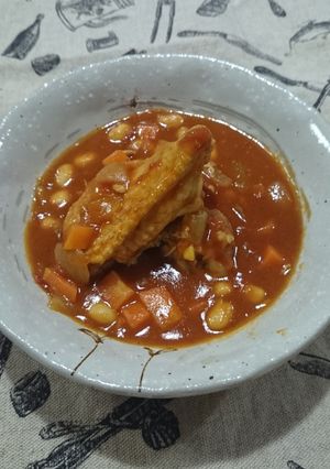 手羽中と大豆のトマトカレー煮♪-レシピのメイン写真