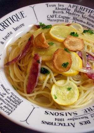 サラミとズッキーニのスパゲティ♪-レシピのメイン写真