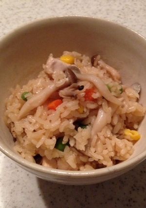 鶏としめじの炊き込みご飯-レシピのメイン写真