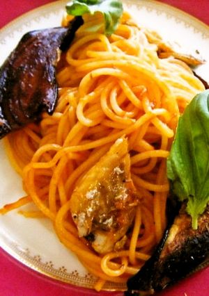 鯖のオイル漬けパスタは濃厚な旨さ、です。-レシピのメイン写真