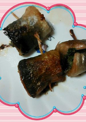 さんまとえごま菜巻き-レシピのメイン写真