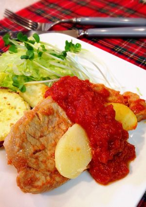 ワインが恋しい豚肉のアップルトマトソース-レシピのメイン写真