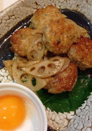 豆腐入りふわふわ月見つくね☆れんこん和え-レシピのメイン写真