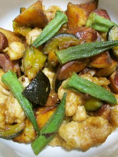 芋と南瓜と鶏肉の揚げ煮-レシピのメイン写真