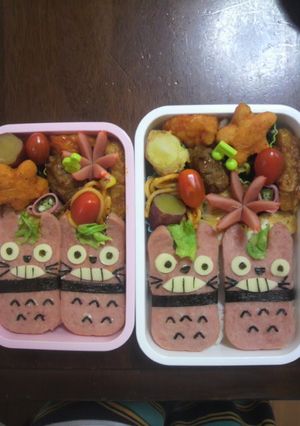 大量スパムトトロ 簡単キャラ弁 運動会-レシピのメイン写真