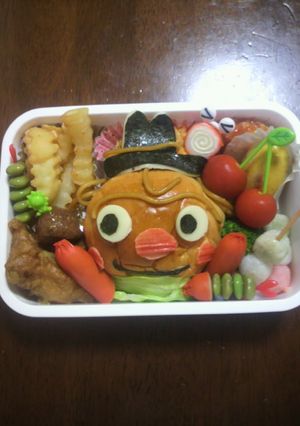焼きそばパンまんキャラ弁当-レシピのメイン写真