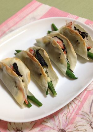 余った餃子の皮でシソカニかま焼き-レシピのメイン写真