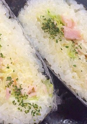 キャベツとハムマヨチーズのおにぎらず-レシピのメイン写真