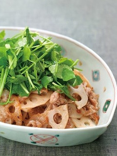 蓮根と豚バラ肉の炒め物-レシピのメイン写真