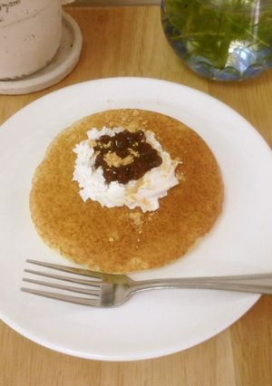 一人分のふっくらヘルシーパンケーキ-レシピのメイン写真