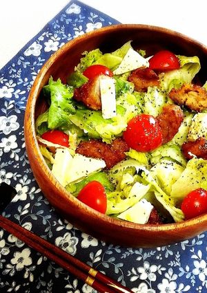 若鶏とクリームチーズのグリーンサラダ-レシピのメイン写真