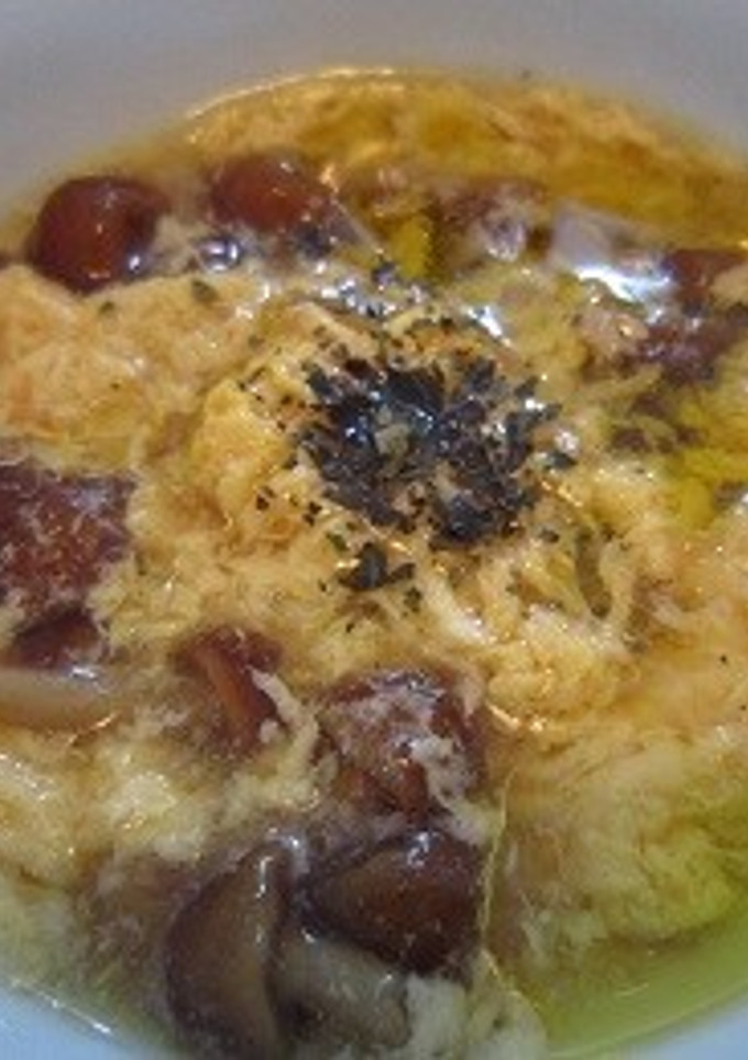 つるんとした食感！なめこの味噌汁の卵とじ-レシピのメイン写真