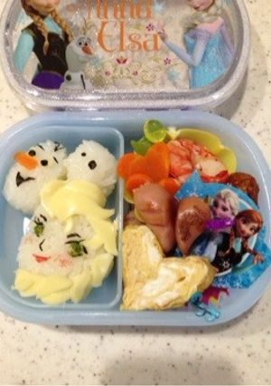 アナと雪の女王エルサ、オラフ！キャラ弁-レシピのメイン写真