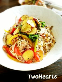 秋~きのこtoさつま芋no和風味噌パスタ-レシピのメイン写真